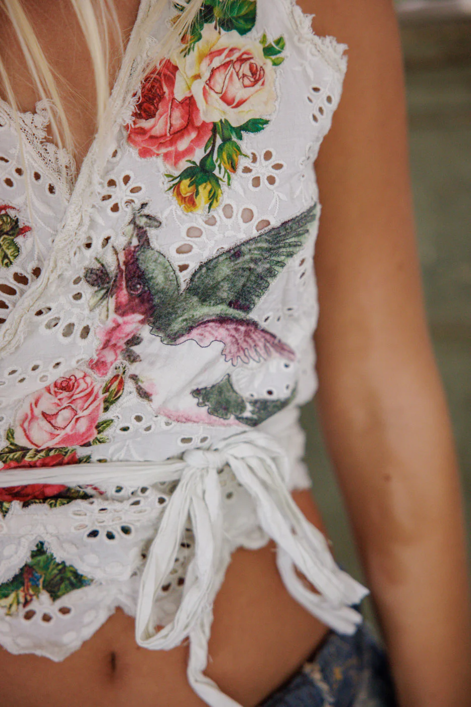 Eyelet Appliqué Faustine Wrap Tank - Image 3