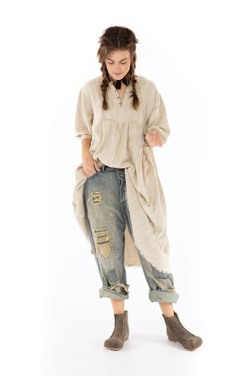 Woven Bibby Dress - Image 3
